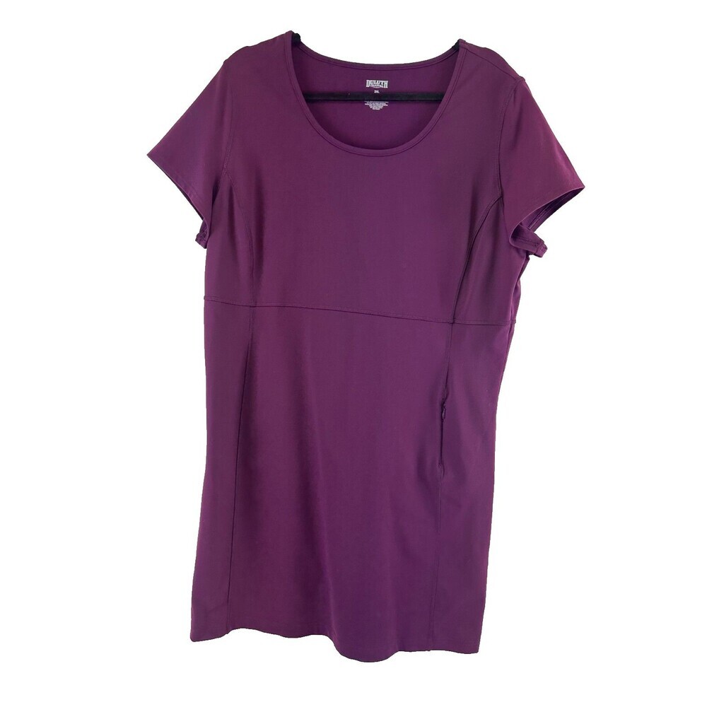 Duluth Trading Co NoGA Classic Short Sleeve Dress Stretch Purple 15785 Plus 2X